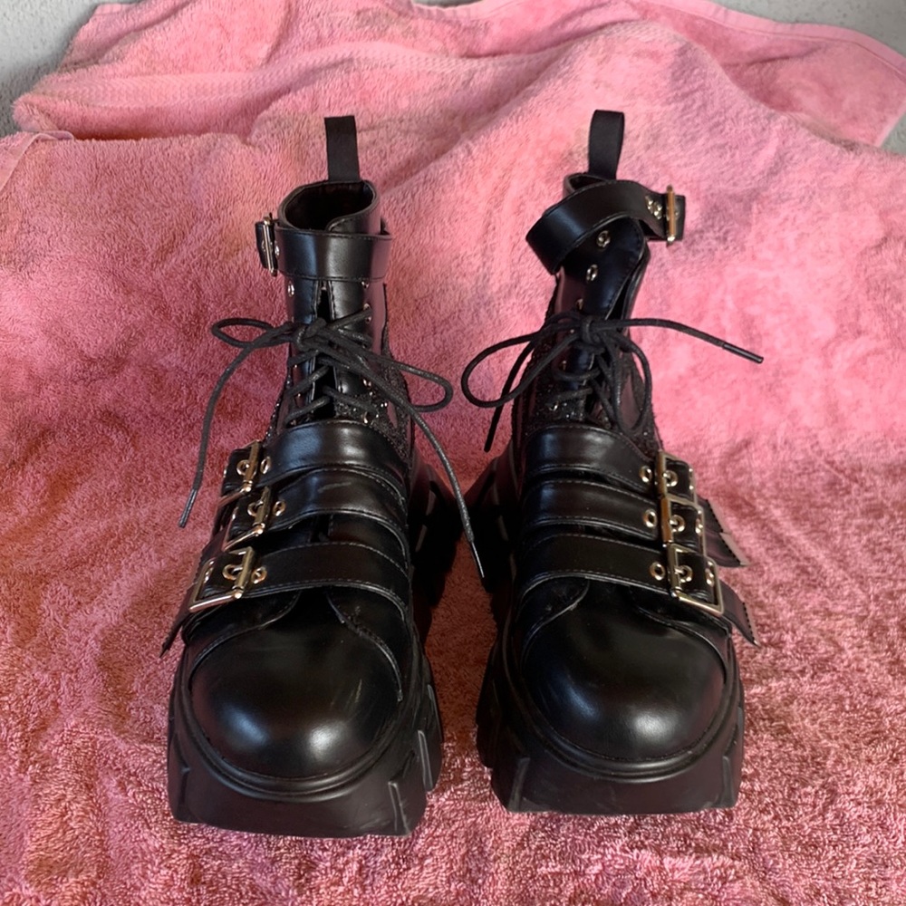 Platform Gothic Ankle Boots - image 1